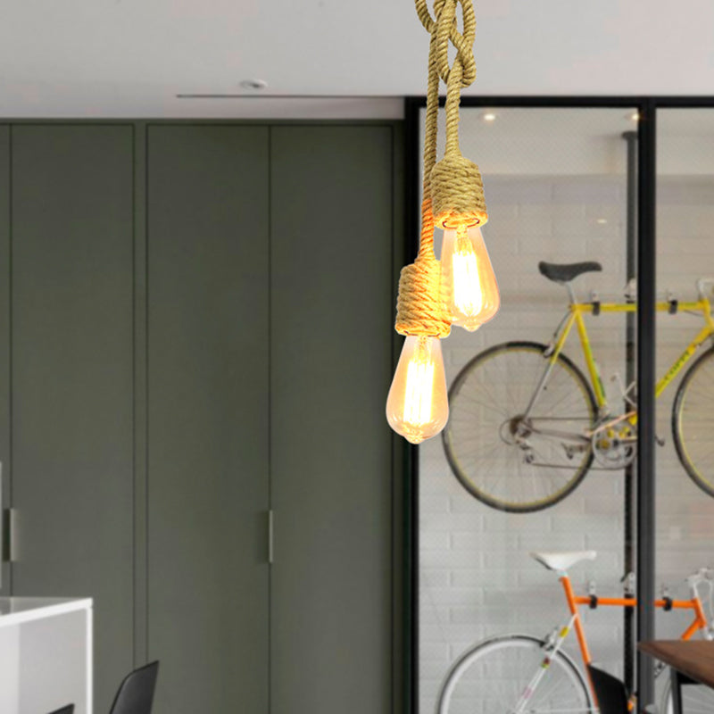 2 Lichter Knoten Seil hängen Licht