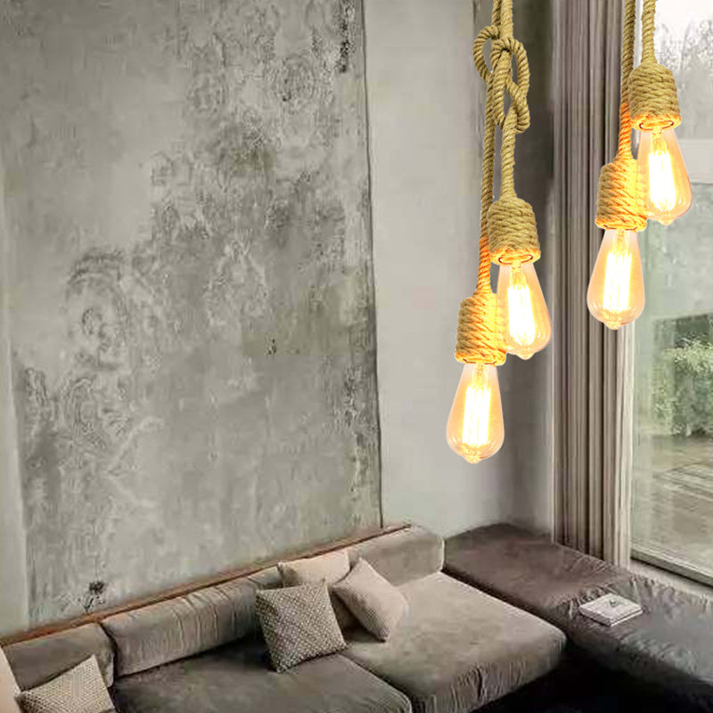 2 Lichter Knoten Seil hängen Licht