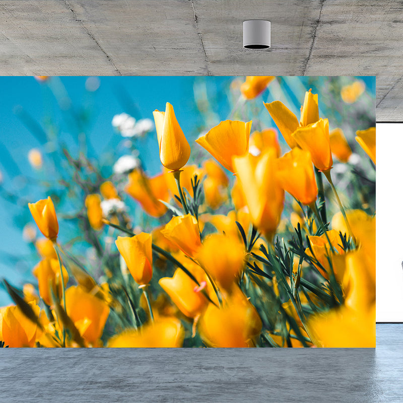 Washable Stain Resistant Mural Wallpaper Beautiful Flowers Indoor Wall Mural