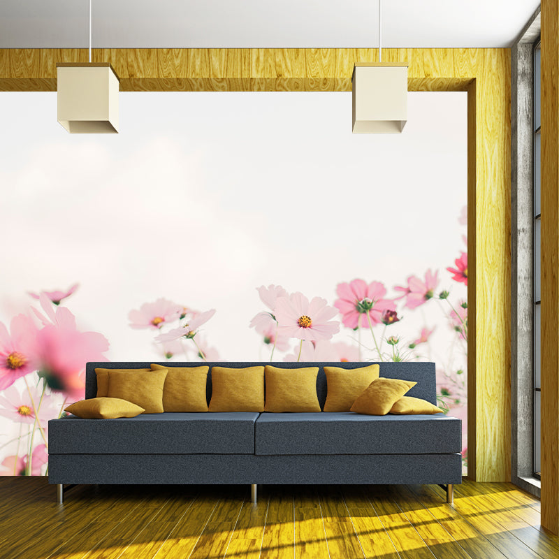 Washable Stain Resistant Mural Wallpaper Beautiful Flowers Indoor Wall Mural