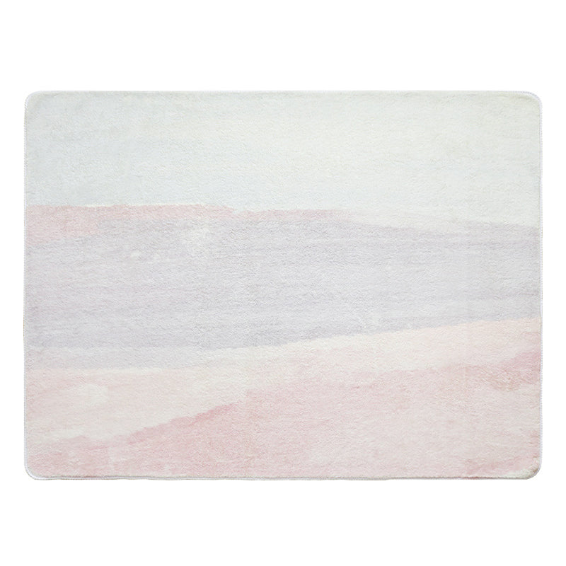 Light Pink Graphic Rug Polyester Modern Rug Washable Area Rug for Living Room