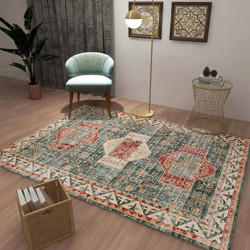 Orange Retro Rug Polyester Graphic Rug Washable Rug for Home Decor