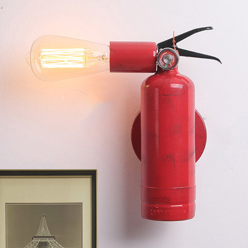 Extincteur de feu industriel Lampe à paroi unique Single Light Metallic Sconce Light en rouge