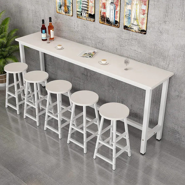 Contemporary Bar Table Rectangle Bar Dining Table with Trestle Base