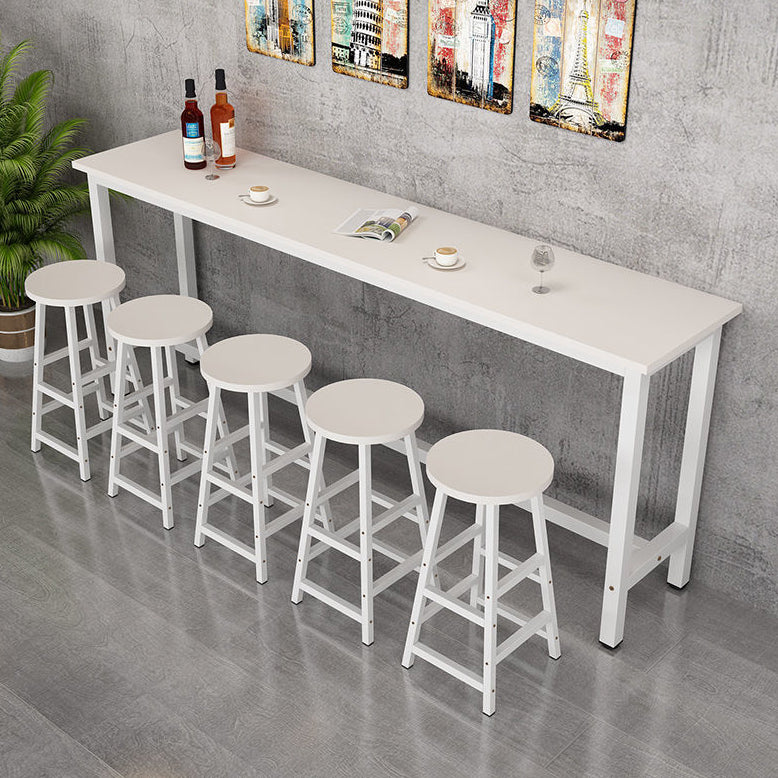 Contemporary Bar Table Rectangle Bar Dining Table with Trestle Base