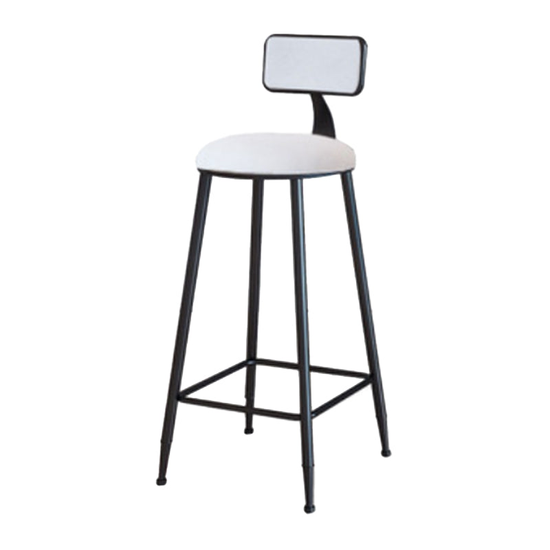 Industrial Armless Backrest Counter Stool Iron Cafe Bar Stool with Velvet Cushion