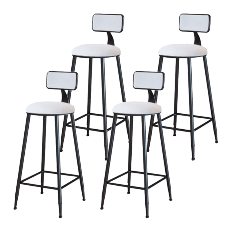 Industrial Armless Backrest Counter Stool Iron Cafe Bar Stool with Velvet Cushion