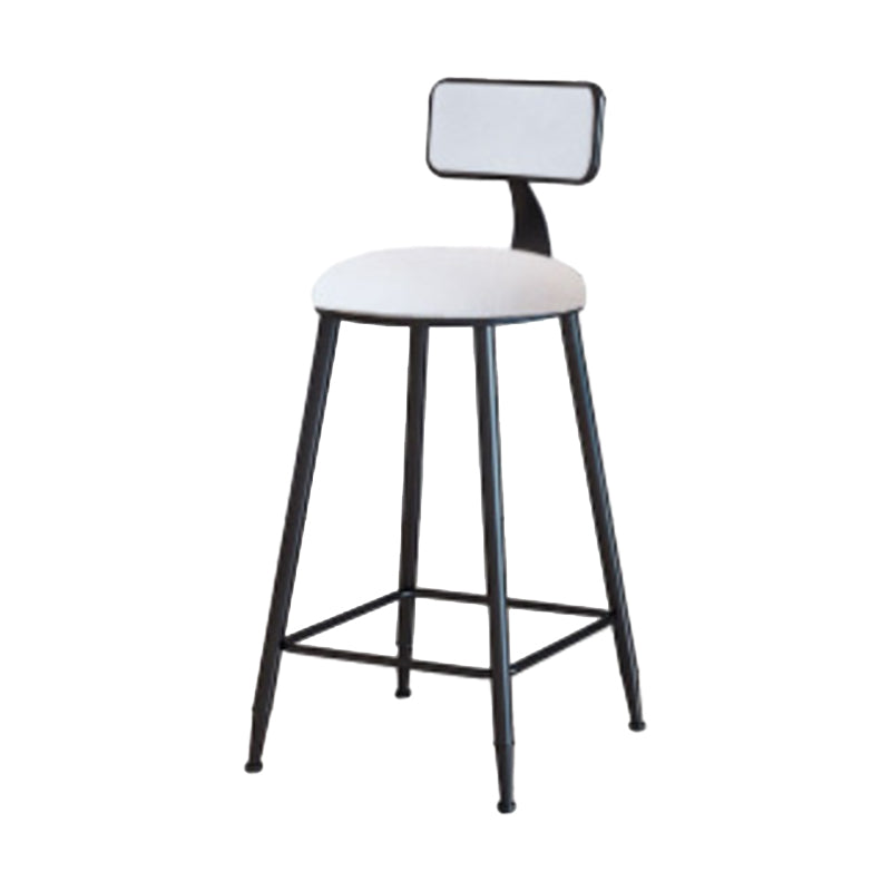 Industrial Armless Backrest Counter Stool Iron Cafe Bar Stool with Velvet Cushion