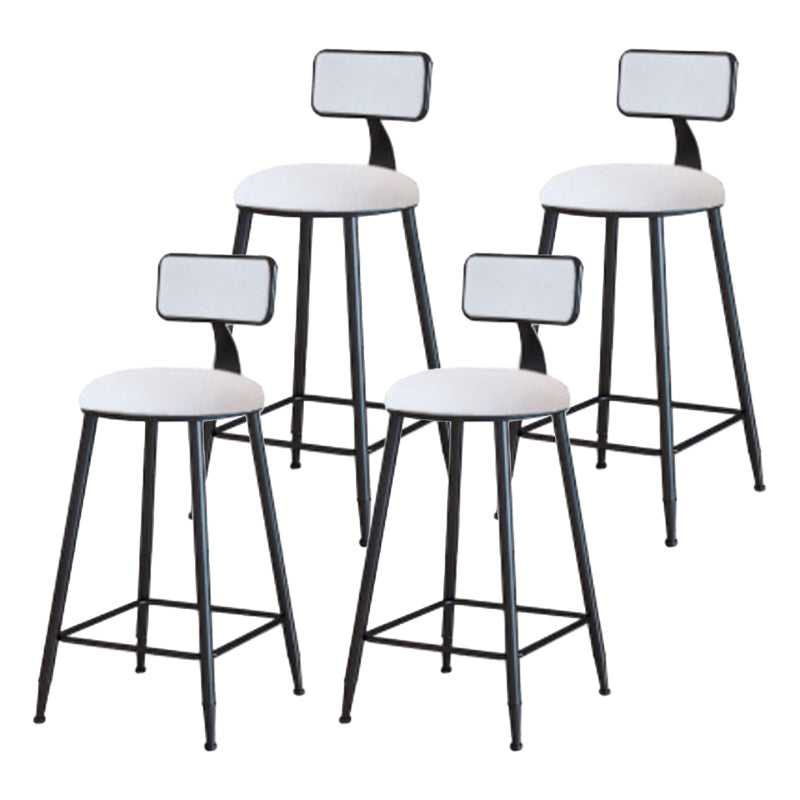 Industrial Armless Backrest Counter Stool Iron Cafe Bar Stool with Velvet Cushion