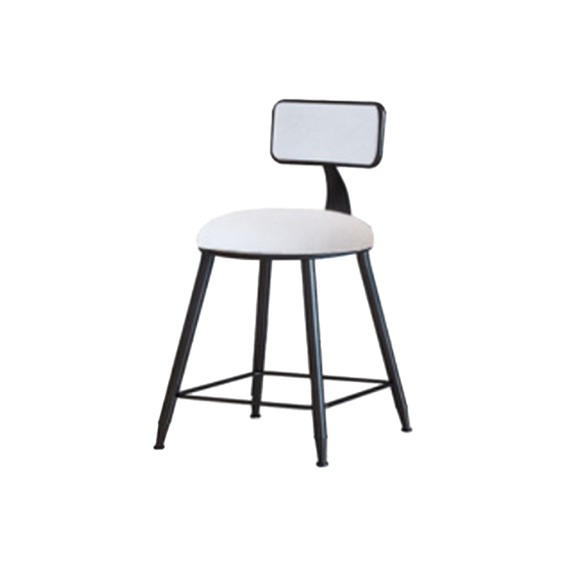 Industrial Armless Backrest Counter Stool Iron Cafe Bar Stool with Velvet Cushion