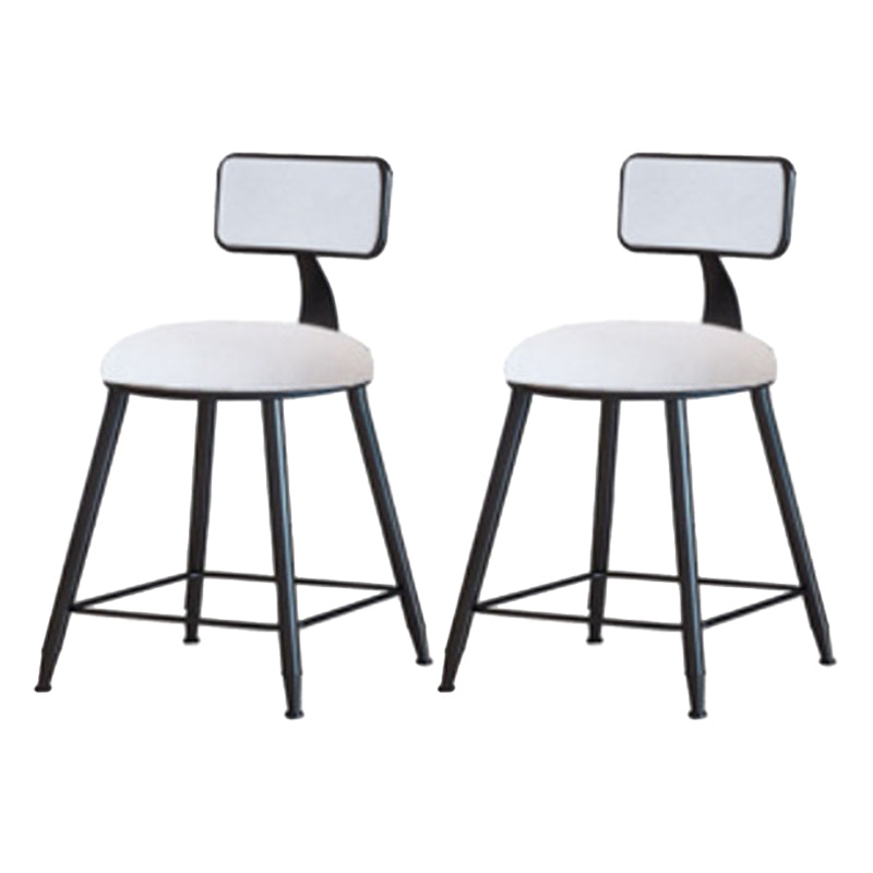 Industrial Armless Backrest Counter Stool Iron Cafe Bar Stool with Velvet Cushion