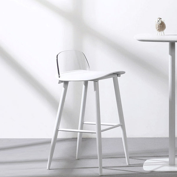 Modern Armless Backrest Counter Stool Iron Kitchen Bar Stool with Acrylic Seat and Pedal