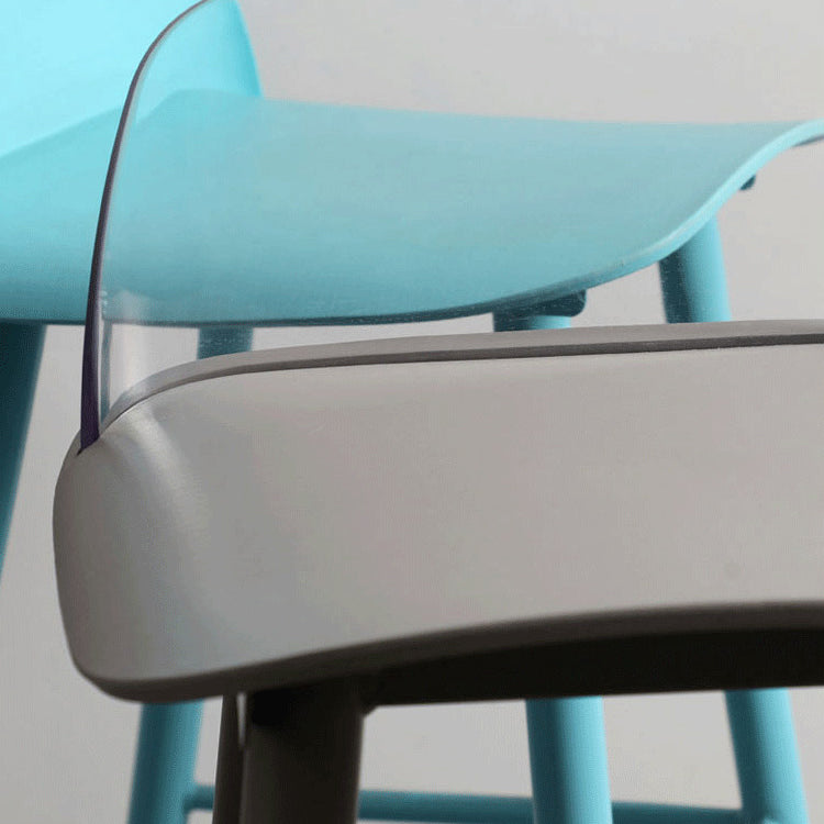 Modern Armless Backrest Counter Stool Iron Kitchen Bar Stool with Acrylic Seat and Pedal