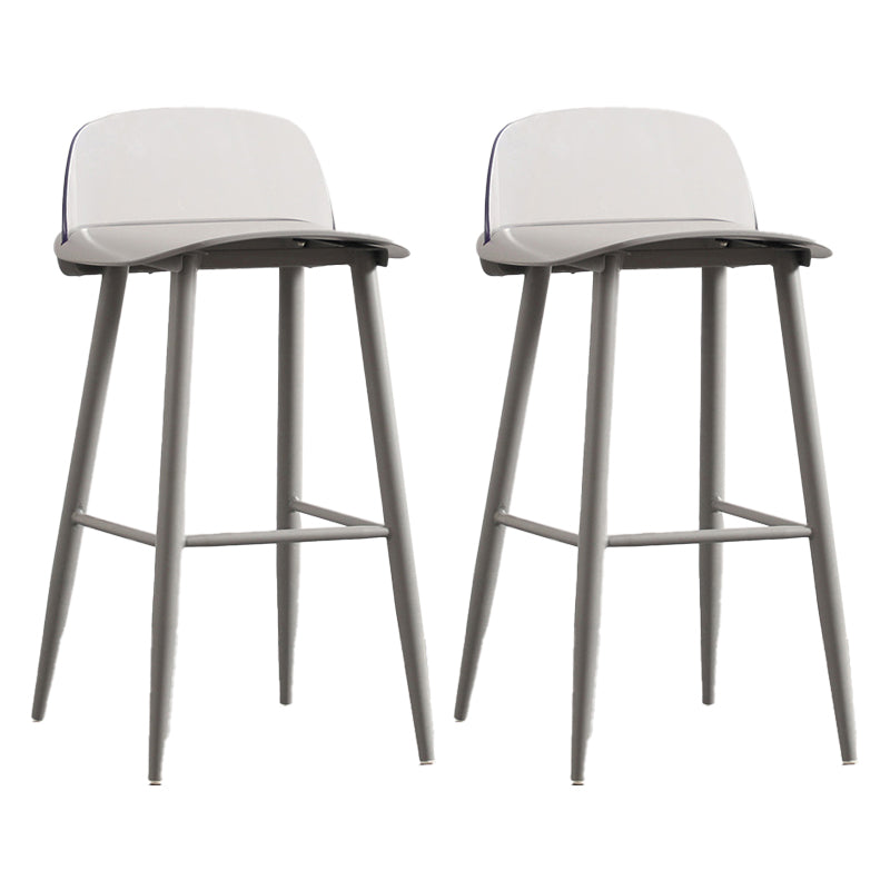 Modern Armless Backrest Counter Stool Iron Kitchen Bar Stool with Acrylic Seat and Pedal
