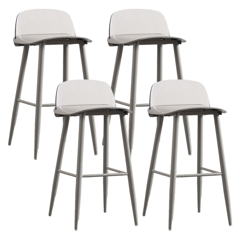 Modern Armless Backrest Counter Stool Iron Kitchen Bar Stool with Acrylic Seat and Pedal