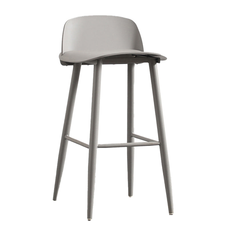 Modern Armless Backrest Counter Stool Iron Kitchen Bar Stool with Acrylic Seat and Pedal