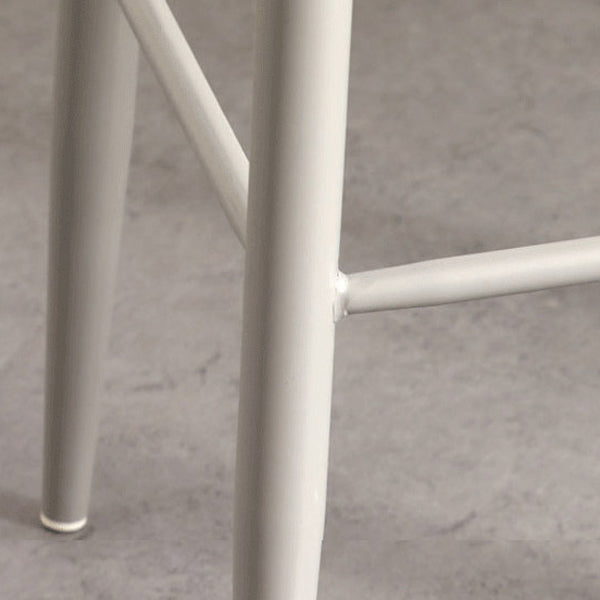 Modern Armless Backrest Counter Stool Iron Kitchen Bar Stool with Acrylic Seat and Pedal