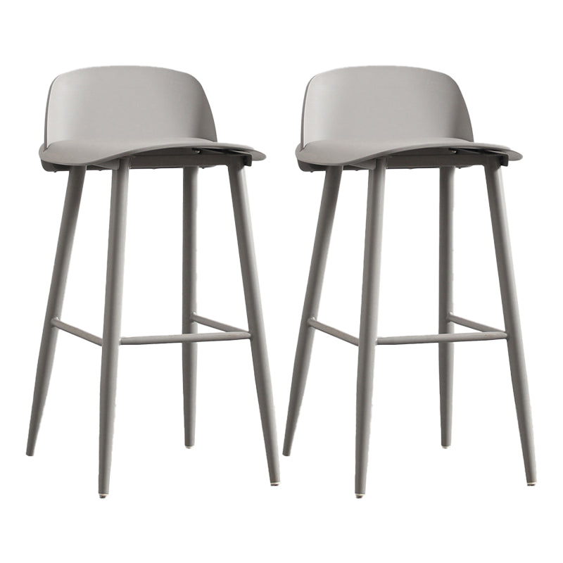 Modern Armless Backrest Counter Stool Iron Kitchen Bar Stool with Acrylic Seat and Pedal