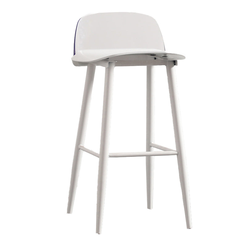 Modern Armless Backrest Counter Stool Iron Kitchen Bar Stool with Acrylic Seat and Pedal