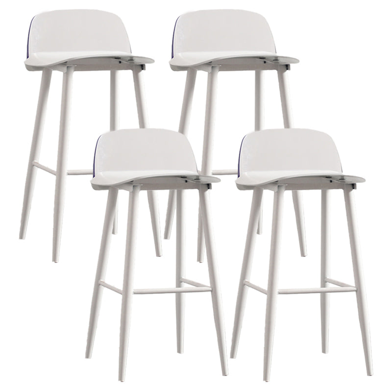 Modern Armless Backrest Counter Stool Iron Kitchen Bar Stool with Acrylic Seat and Pedal