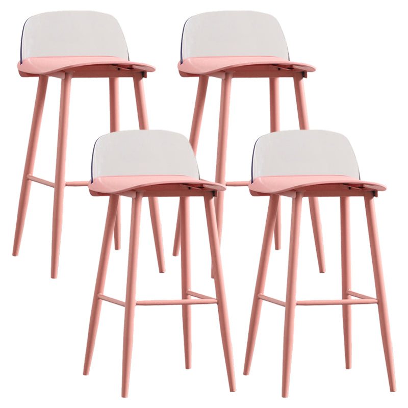 Modern Armless Backrest Counter Stool Iron Kitchen Bar Stool with Acrylic Seat and Pedal