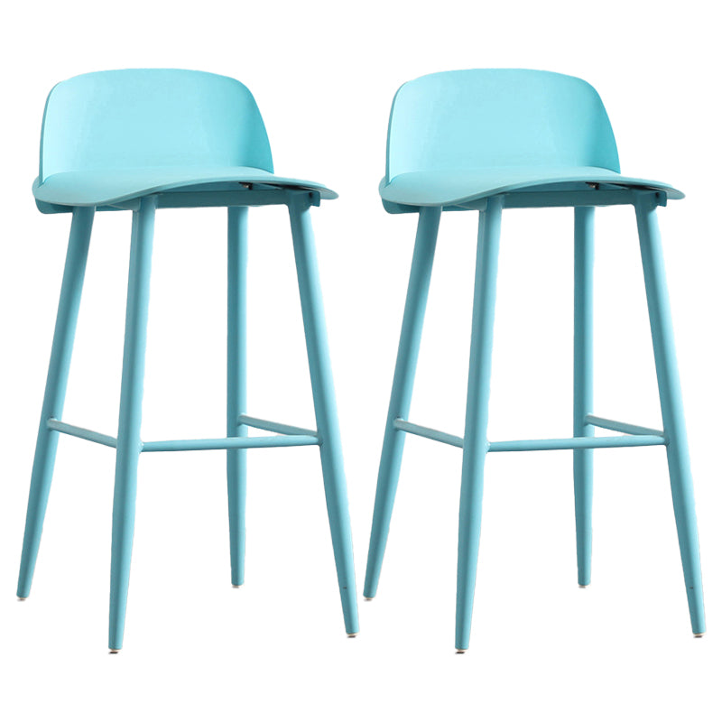 Modern Armless Backrest Counter Stool Iron Kitchen Bar Stool with Acrylic Seat and Pedal