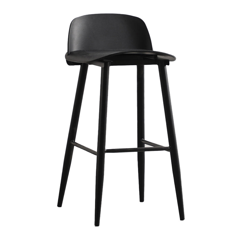 Modern Armless Backrest Counter Stool Iron Kitchen Bar Stool with Acrylic Seat and Pedal