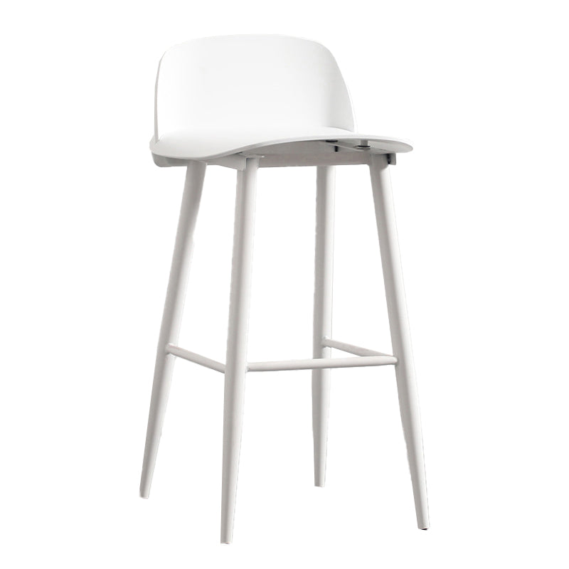 Modern Armless Backrest Counter Stool Iron Kitchen Bar Stool with Acrylic Seat and Pedal