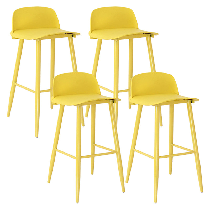 Modern Armless Backrest Counter Stool Iron Kitchen Bar Stool with Acrylic Seat and Pedal