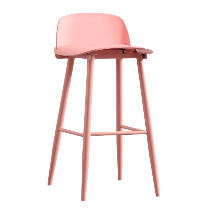 Modern Armless Backrest Counter Stool Iron Kitchen Bar Stool with Acrylic Seat and Pedal