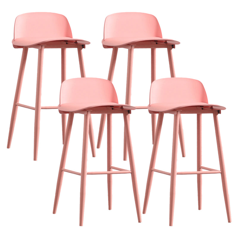Modern Armless Backrest Counter Stool Iron Kitchen Bar Stool with Acrylic Seat and Pedal