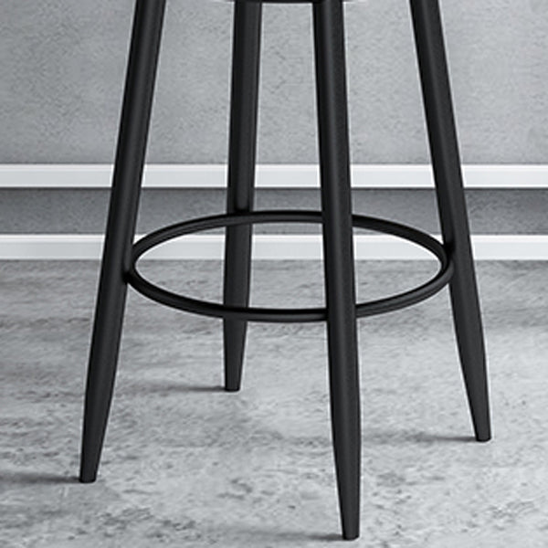 Modern Armless Backrest Counter Stool Iron Cafe Bar Stool with Velvet Cushion
