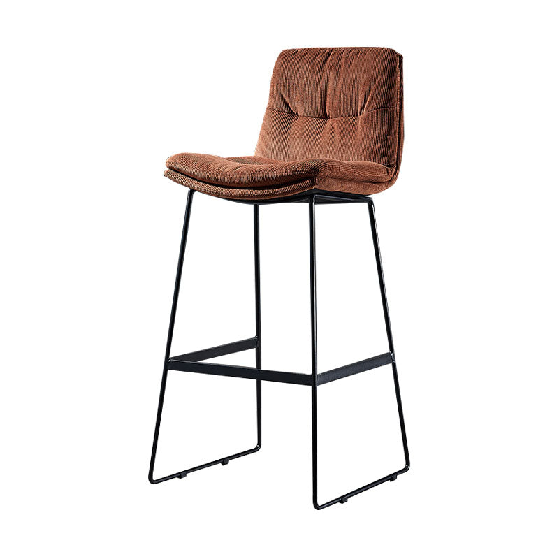 Scandinavian Matte Finish Leather Barstool Restaurant Upholstered Stool