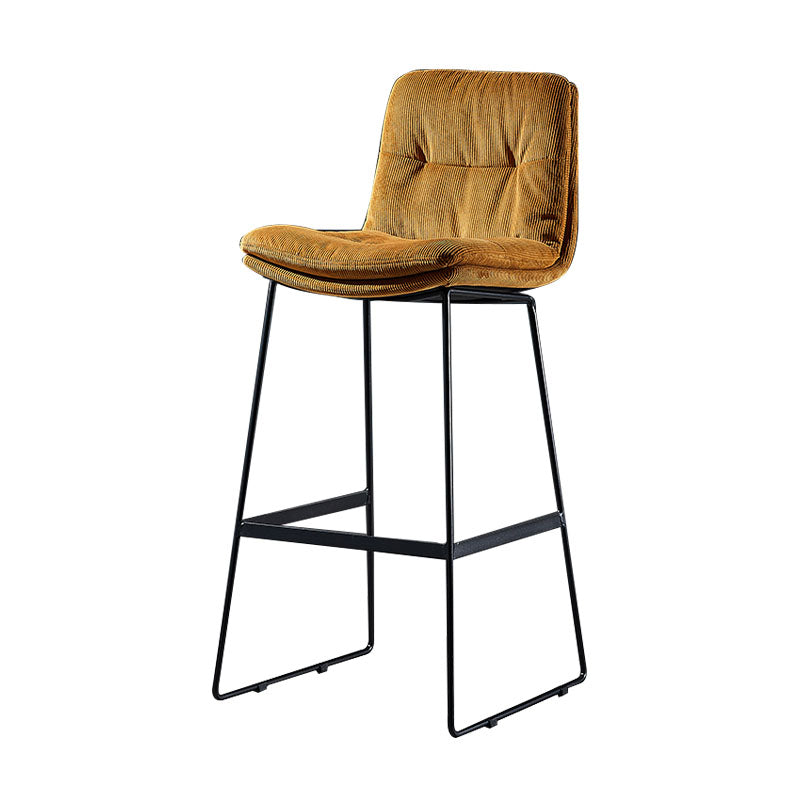 Scandinavian Matte Finish Leather Barstool Restaurant Upholstered Stool