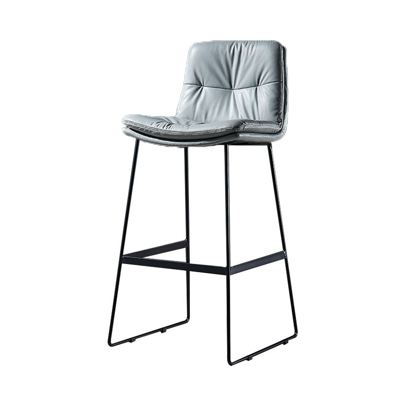 Scandinavian Matte Finish Leather Barstool Restaurant Upholstered Stool