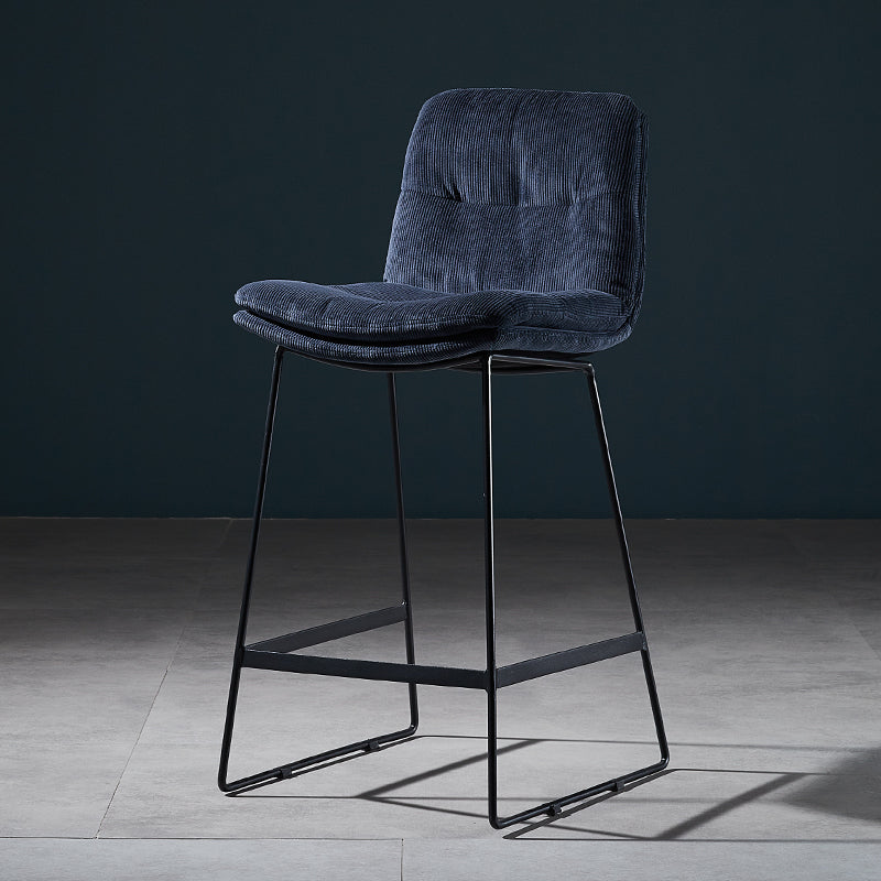 Scandinavian Matte Finish Leather Barstool Restaurant Upholstered Stool