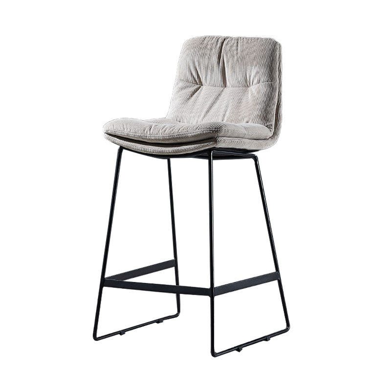 Scandinavian Matte Finish Leather Barstool Restaurant Upholstered Stool
