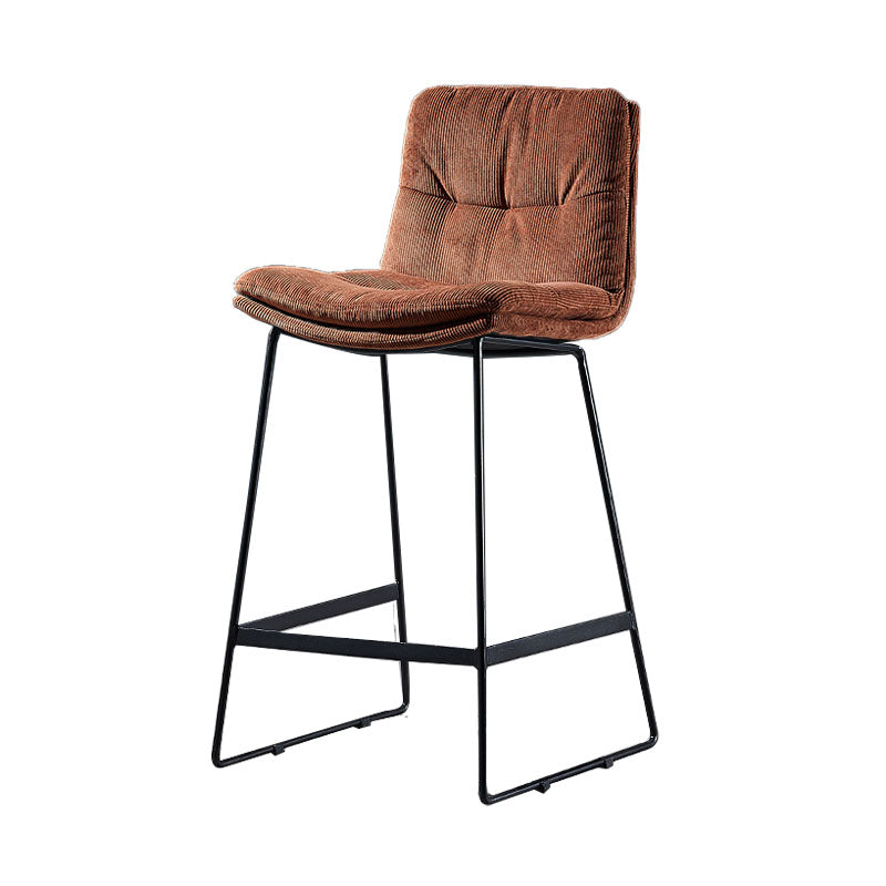 Scandinavian Matte Finish Leather Barstool Restaurant Upholstered Stool