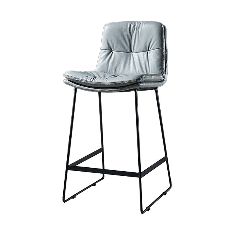 Scandinavian Matte Finish Leather Barstool Restaurant Upholstered Stool