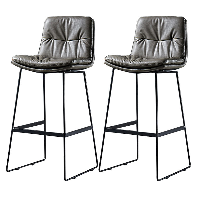Scandinavian Matte Finish Leather Barstool Restaurant Upholstered Stool