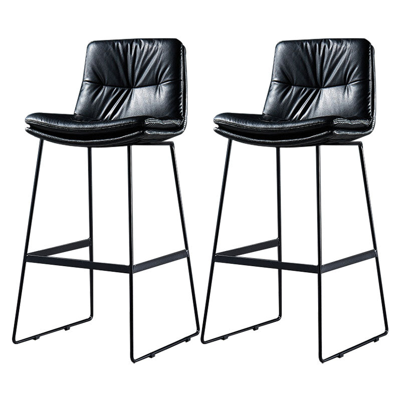 Scandinavian Matte Finish Leather Barstool Restaurant Upholstered Stool