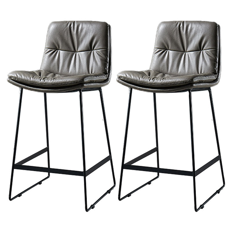 Scandinavian Matte Finish Leather Barstool Restaurant Upholstered Stool