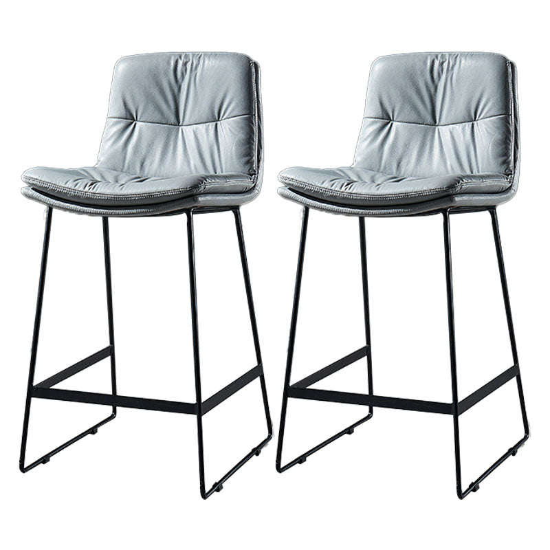 Scandinavian Matte Finish Leather Barstool Restaurant Upholstered Stool