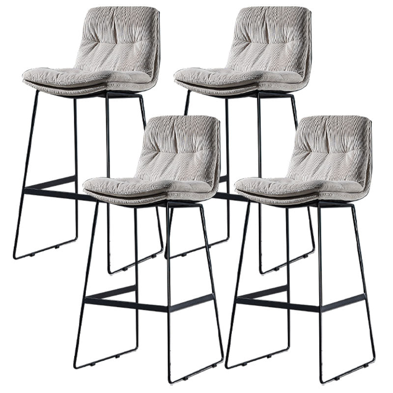 Scandinavian Matte Finish Leather Barstool Restaurant Upholstered Stool