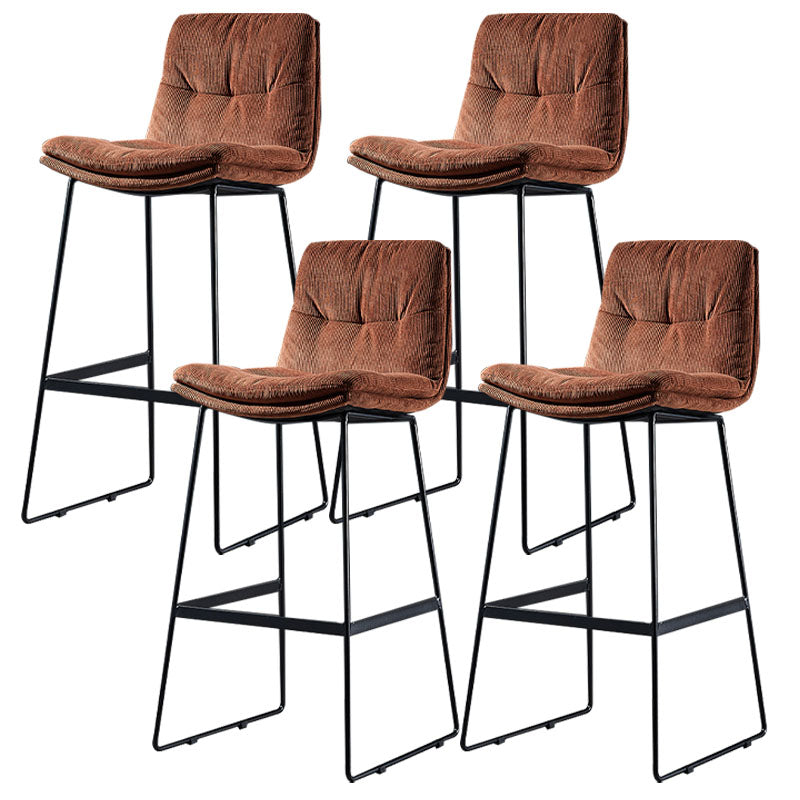 Scandinavian Matte Finish Leather Barstool Restaurant Upholstered Stool