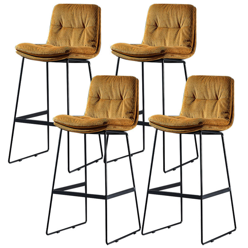 Scandinavian Matte Finish Leather Barstool Restaurant Upholstered Stool