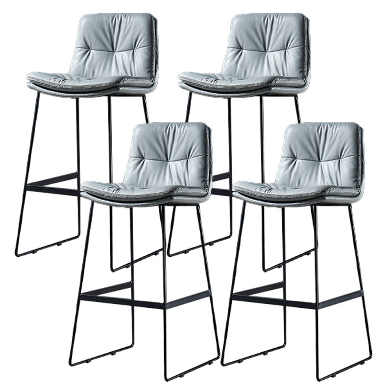 Scandinavian Matte Finish Leather Barstool Restaurant Upholstered Stool