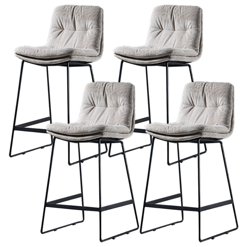 Scandinavian Matte Finish Leather Barstool Restaurant Upholstered Stool