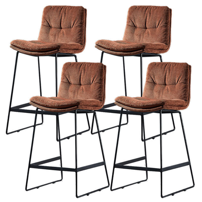 Scandinavian Matte Finish Leather Barstool Restaurant Upholstered Stool