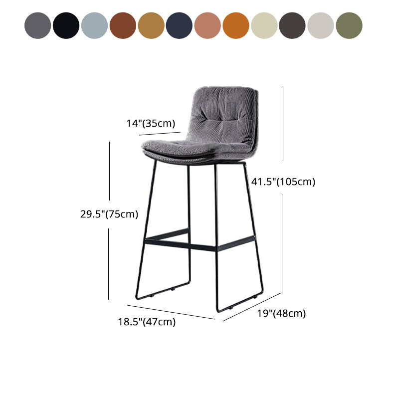 Scandinavian Matte Finish Leather Barstool Restaurant Upholstered Stool